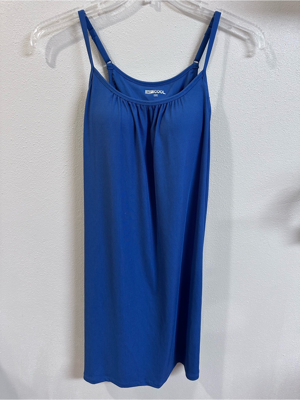 NWT 32 Degrees Royal Blue Ribbed Cami Dress bra insert